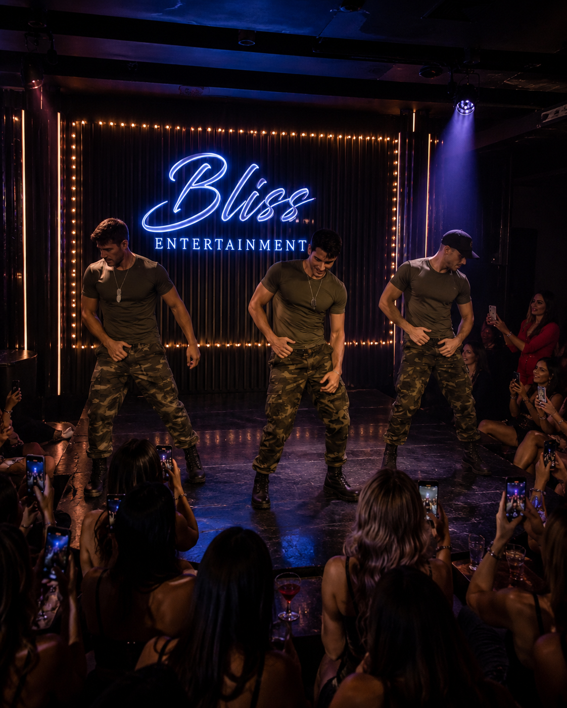 Interactive male revue show in River North Chicago