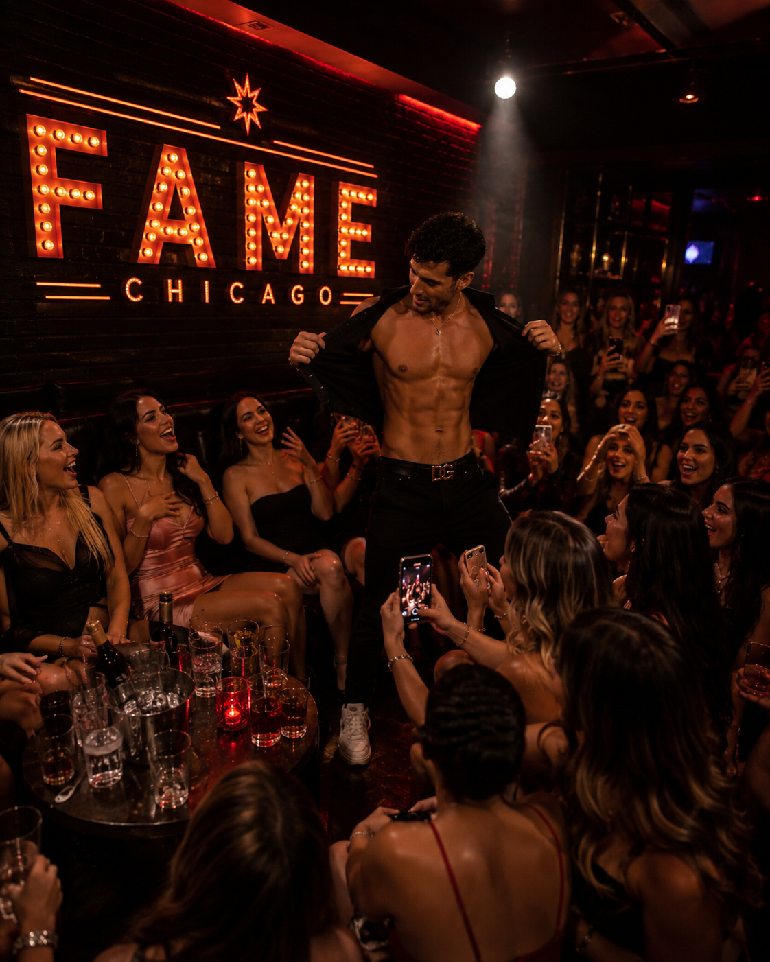 Bachelorette party male revue entertainment in Chicago